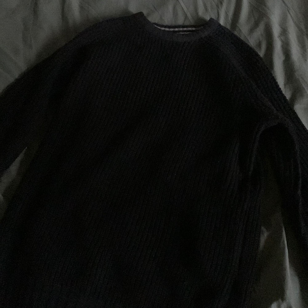 plain black sweater